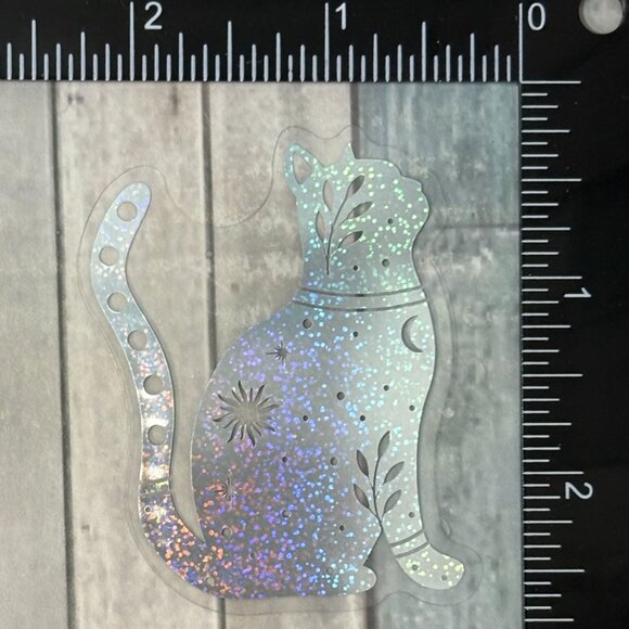 🌀10/$10🌀 Silver Translucent Holographic Waterproof Vinyl Sticker Decal - Picture 1 of 1